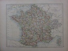 1897 Karte ~ Frankreich Los Nievre Landes Aude Somme Korsika Var Aveyron