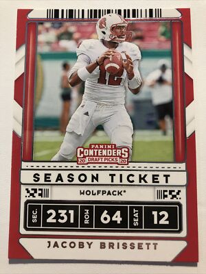 2020 Jacoby Brissett Panini Conteders Football Card 44 NC State Ind Colts
