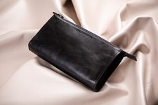 Long Wallet Cash Organizer Mens Genuine Leather Clutch Bag W/ Zip Iphone Case
