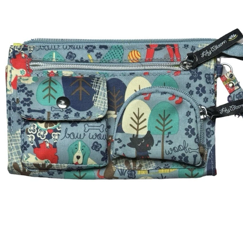 Lily Bloom Blue and Brown Dog Print Bag Bloom Lily Dog Bags & Handbags for Women for sale | eBay main image 4