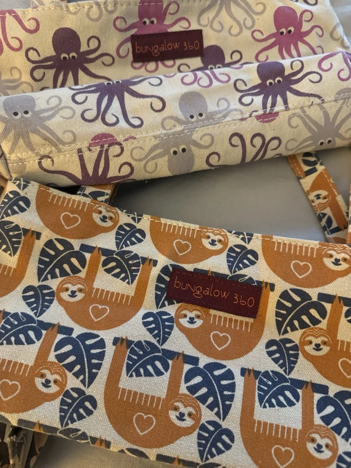 Lot Of 5 Bungalow 360 Purse Backpack Wallet Shoulder Bag Bees Seal Sloth Octopus - Image 4 of 4