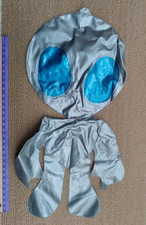 Inflatable silver, blue-eyed alien toy