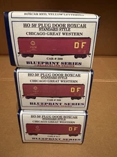 Lot of 3 HO Scale Blueprint Series - Branchline Trains CGW 50' Plug Door Boxcar