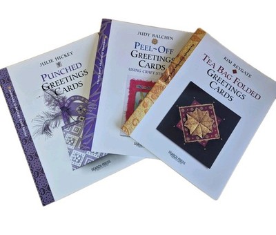 3 x Greeting Card Papercraft Design Books (Punched, Peel-Off & Tea Bag Folded) 
