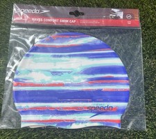 Speedo Swim Cap Adult Unisex Silicone Competition Swimming Latex Free Red Blue