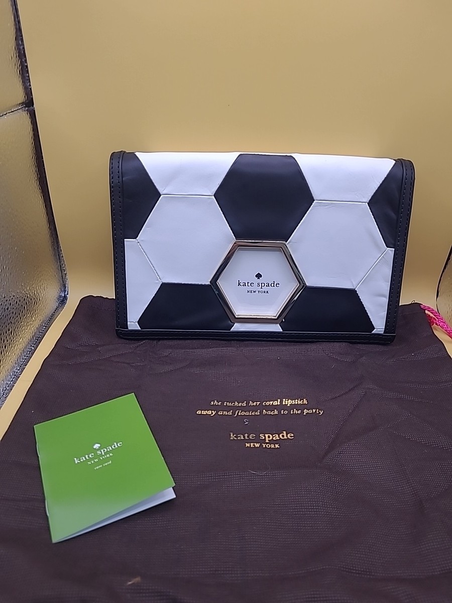 New Kate Spade Soccer 'Victory Goal' Ball Clutch Black/White | eBay