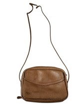 Fossil Small Brown Flap Crossbody Organizer Bag Purse Brown Leather