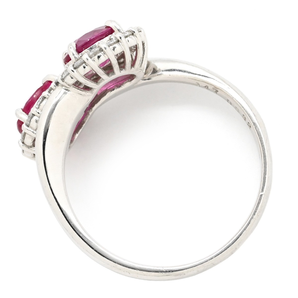 Ring ring Ruby da Earring Pt900 Ruby diamond Plat… - image 2