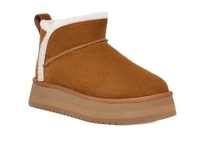 KOOLABURRA BY UGG WOMEN'S KOOLA ULTRA MINI PLATFORM ANKLE BOOT -SIZE 9-CHESTNUT