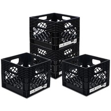 ORGANIZE-IT Storage Milk Crate, Heavy-Duty Versatile Organizers, Black Used