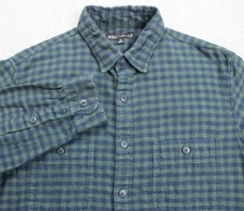 J Crew Shirt Mens Medium Gingham 100% Cotton Flannel Button Up