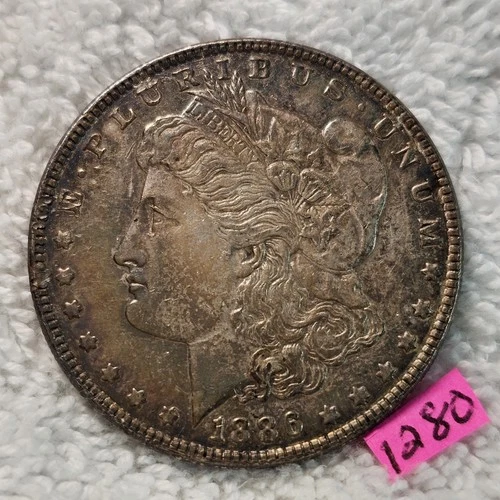 VIDEO 👀🔥BEAUTIFUL UNIQUELY TONED🔥1886 Morgan Silver Dollar GEM BU MS PQ 1280