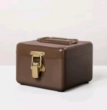 Hearth & Hand Target  5 inch Square  Retro Brown Metal Box Storage & Decor!