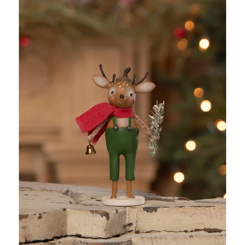 Bethany Lowe and Michelle Lauritsen Christmas Decor Sweet Reindeer in Suspenders