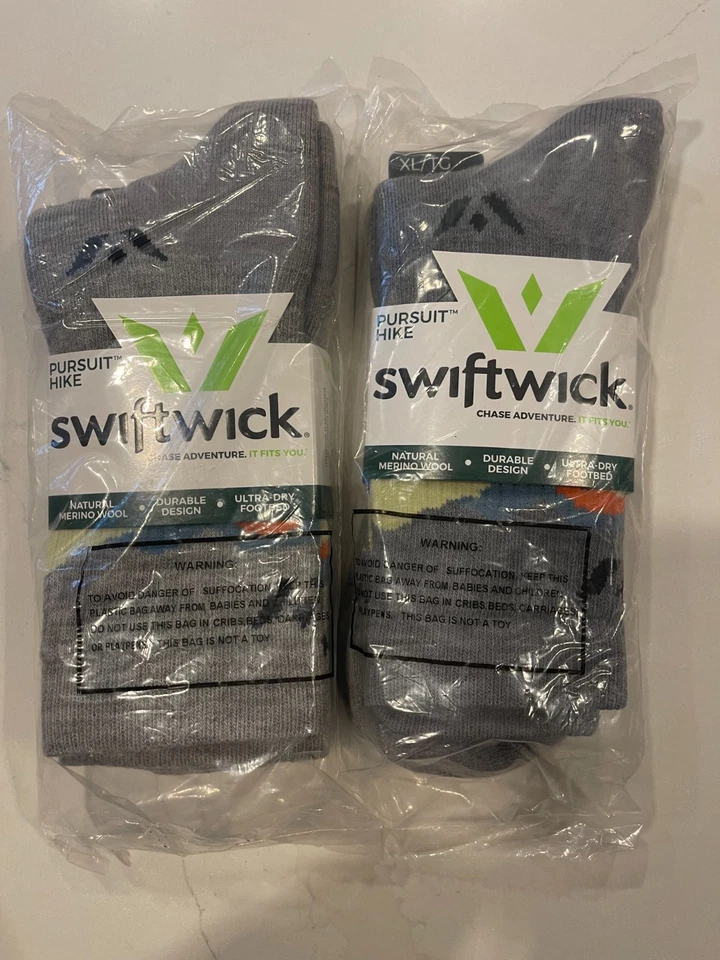 1 - GRANDE Swiftwick-Pursuit Caminata SEIS Calcetín de Senderismo, Lana Merino, SUNSEt PEAK Foto 3 de 4