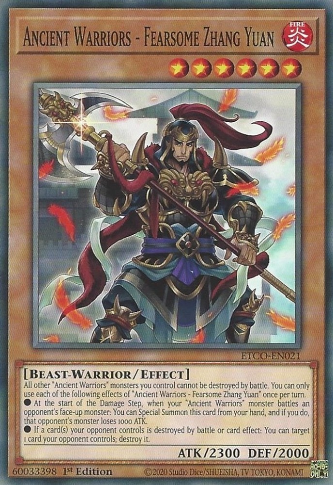 Ancient Warriors - Fearsome Zhang Yuan ETCO-EN021 Common / Short Print 1st Ed...