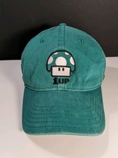 Vintage Nintendo Super Mario Green 1 Up 2005 Mushroom Baseball Cap Hat OSFA