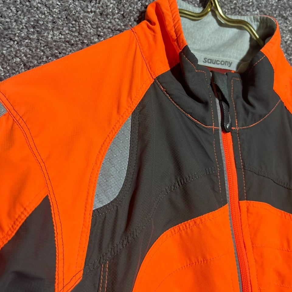 Chaqueta Saucony Cremallera Completa Reflectante Naranja Brillante Vizipro Alta Visibilidad S Foto 3 de 4