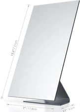 Rectangular Makeup Mirror 12" Metal Desk Table with Stand Vanity for Counter