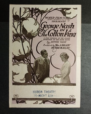 Original 1915 Movie Herald Silent film GEORGE NASH The Cotton King John Osborne