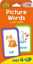School Zone Picture Words Flash Cards: 56 Cards, Preschool, Large, Multicolor