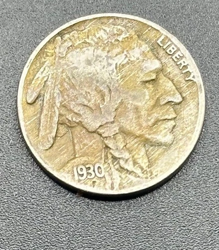 1930 5c Buffalo Nickel Coin #87 Fine 1/2 Horn Free Tracking!