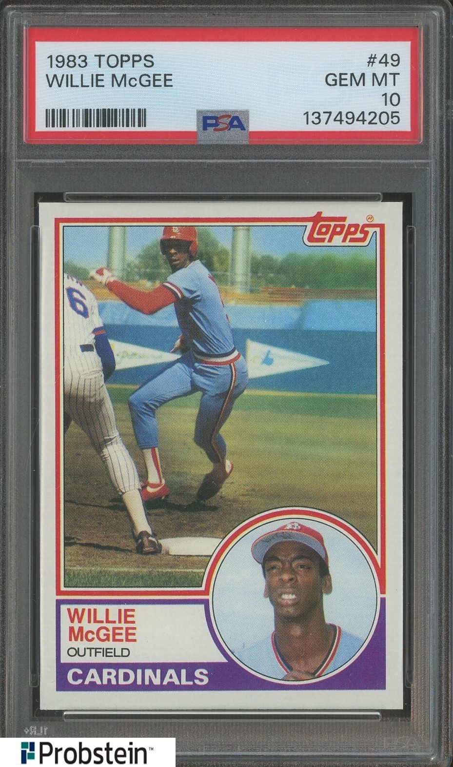 1983 Topps #49 Willie McGee St Louis Cardinals PSA 10 GEM MINT
