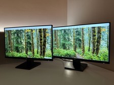 PC Monitors 2 x HP 24w 23.8” Full HD IPS LCD Monitors – Black Slim Line Monitors