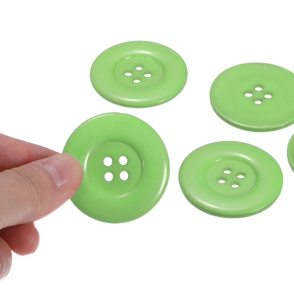 10pcs 60L Sewing Buttons 1-1/2" Resin Round Flat 4-Hole Craft Buttons Green - Image 4 of 4