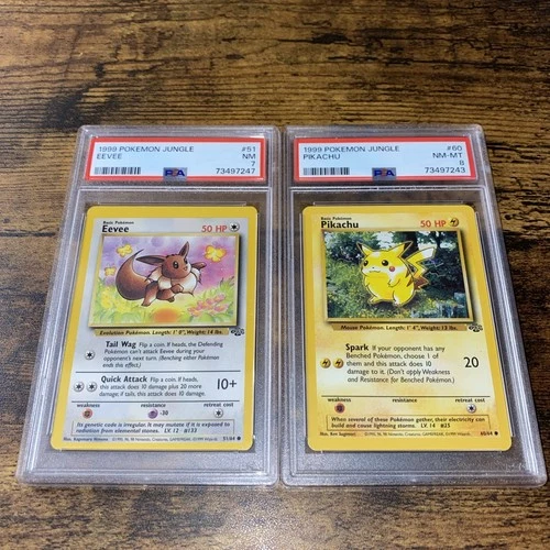 Pokémon Jungle Graded Slab Set - PSA 8 Pikachu & PSA 7 Eevee! WOTC Originals!