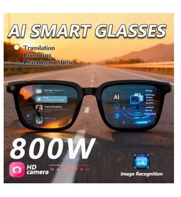 AI Smart Glasses 4K Videokamera Kabellos Bluetooth Anrufe Musik Übersetzung