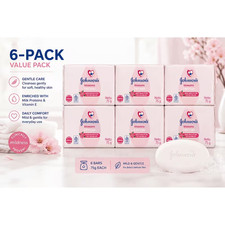 Johnson s Blossoms Baby Soap 6-Pack 75g Each Gentle Cleansing Bar with Mild