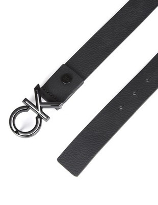 Calvin Klein Herren Leder Gürtel Schwarz 125cm Ck Black Smooth
