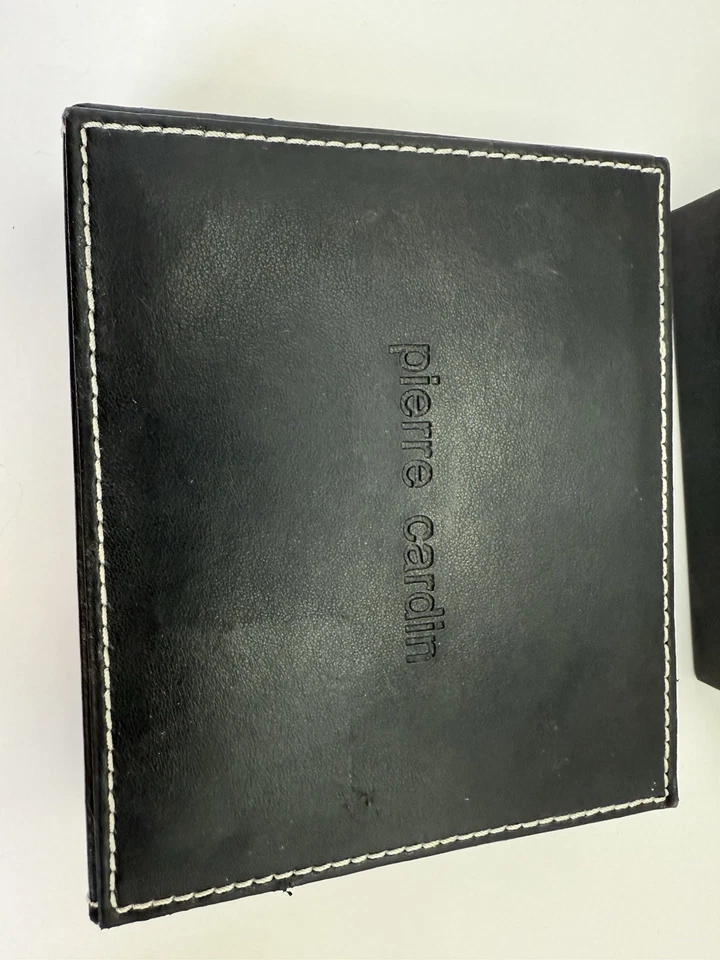 5 lenços masculinos Pierre Cardin caixa de couro listrado 100% algodão - Imagem 3 de 3