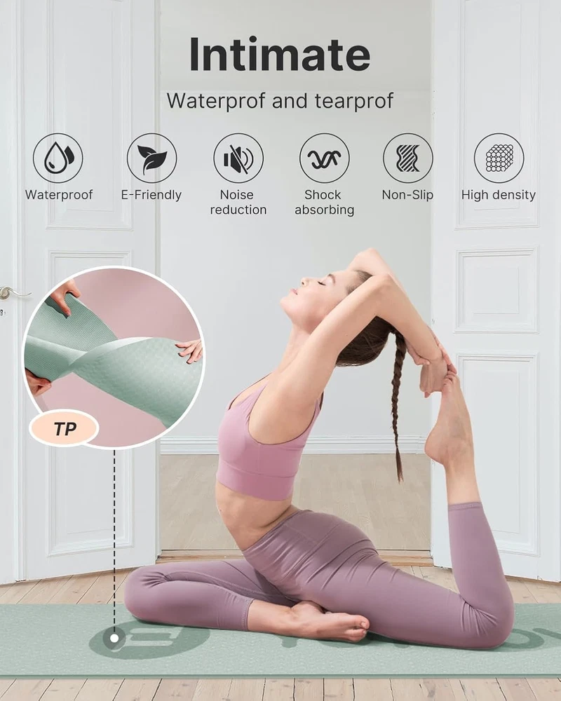Extra Wide 72x32 Inch Non-Slip Eco-Friendly Yoga Mat for Fitness & Exercise