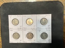 Switzerland 1969-1988 Francs XF 6 Coin Lot.  R10789
