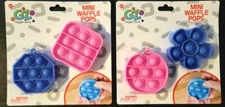 LOT of 2) Giggle Zone 2pk Mini Waffle Pops Keychain Popit Fidget Stress Reliever