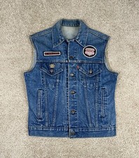 Vintage 80s Levi  s Guardian of Children MC Biker Club Patched Denim Vest