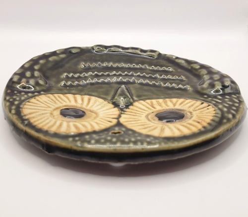 Owl Art Pottery Sculpture Plaque Wall Hanging Trinket Dish Decoration MCM Japan - Picture 13 of 16