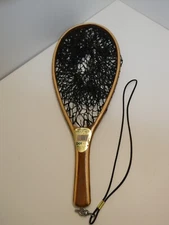 VTG DOT LINE Wood Deluxe Trout FLY FISHING Landing Net Cabin Lodge Decor #Z103