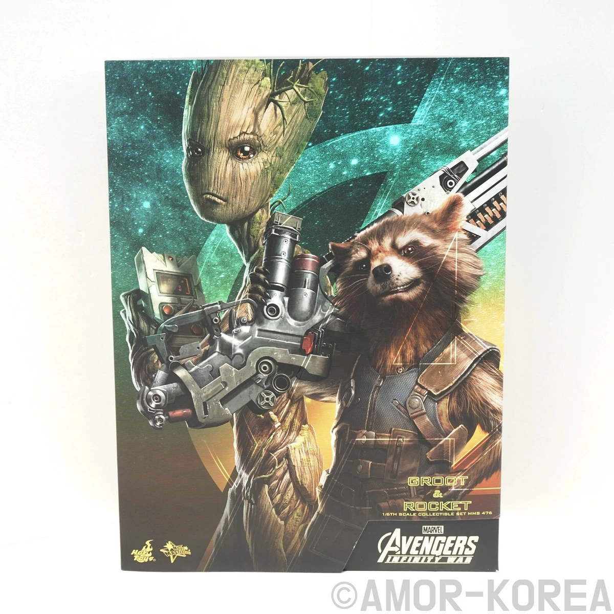 Hot Toys MMS476 Rocket & Groot 1/6 Figure Set. Avengers