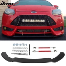 Fits 13-14 Ford Focus Front Splitter Lip Replacement Matte Black PP & Red Rods