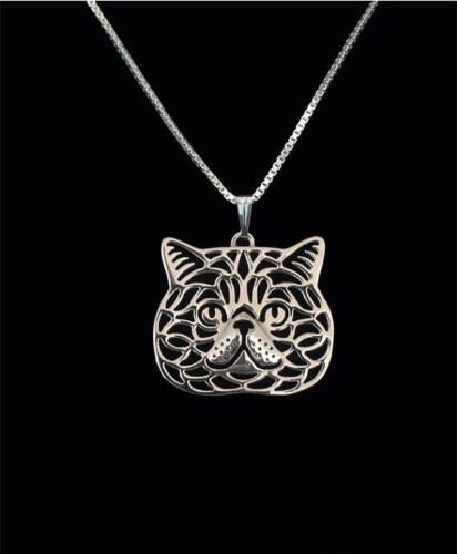 Shorthair Cat Silver Charm Pendant Necklace, Gifts for Her, Friend Gifts - Afbeelding 1 van 1