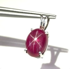 Red Ruby Star Pendant Engagement 925 Sterling Silver Red Star Pendants For Women