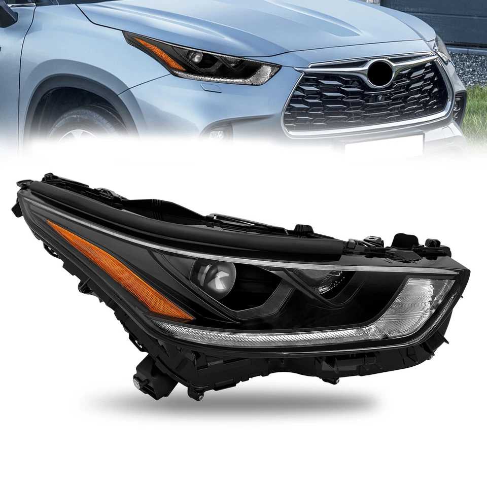Passenger DRL Projector Headlight w/LED High/Low For 2020-2023 Toyota Highlander — 第 2/4 张图片