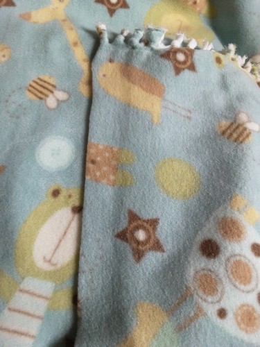 Handmade Big Animals Tied Fleece Blanket 60 L X 36 W Multicolor - Picture 5 of 5