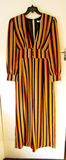 AMALIE AMBER STRIPED WIDE LEG JUMPSUIT SIZE M UK 12 NEW