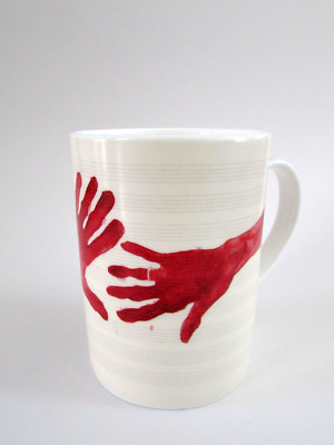 Louise Bourgeois  Red Hands Mug 10 AM is When You Come To Me Fine Bone China