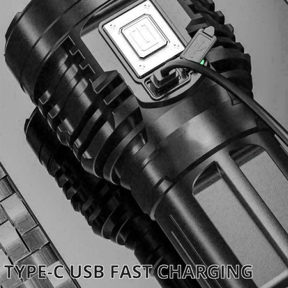 Super Bright 12000000LM Torch 8 LED Flashlight USB Rechargeable Tactical - Picture 6 of 10