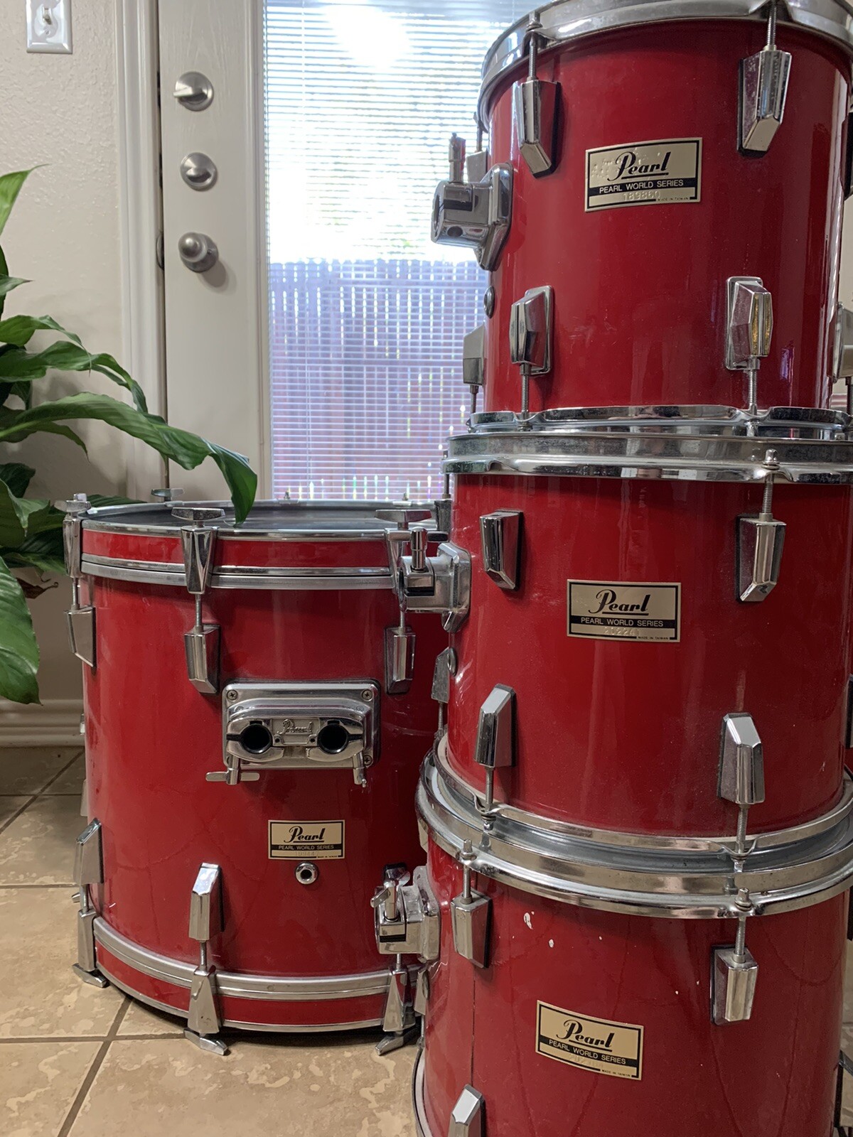 Pearl World Series Drum Set With Hard Cases. Vintage Drums eBay